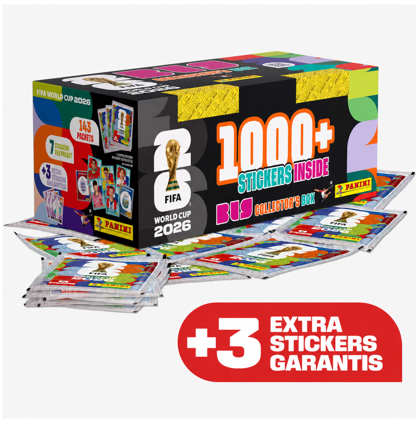 Box mit 1000 Stickertüten zur WM